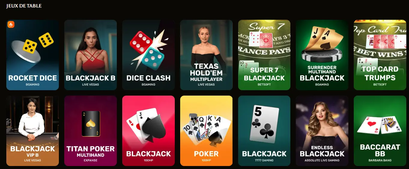 amunbet casino jeux de table